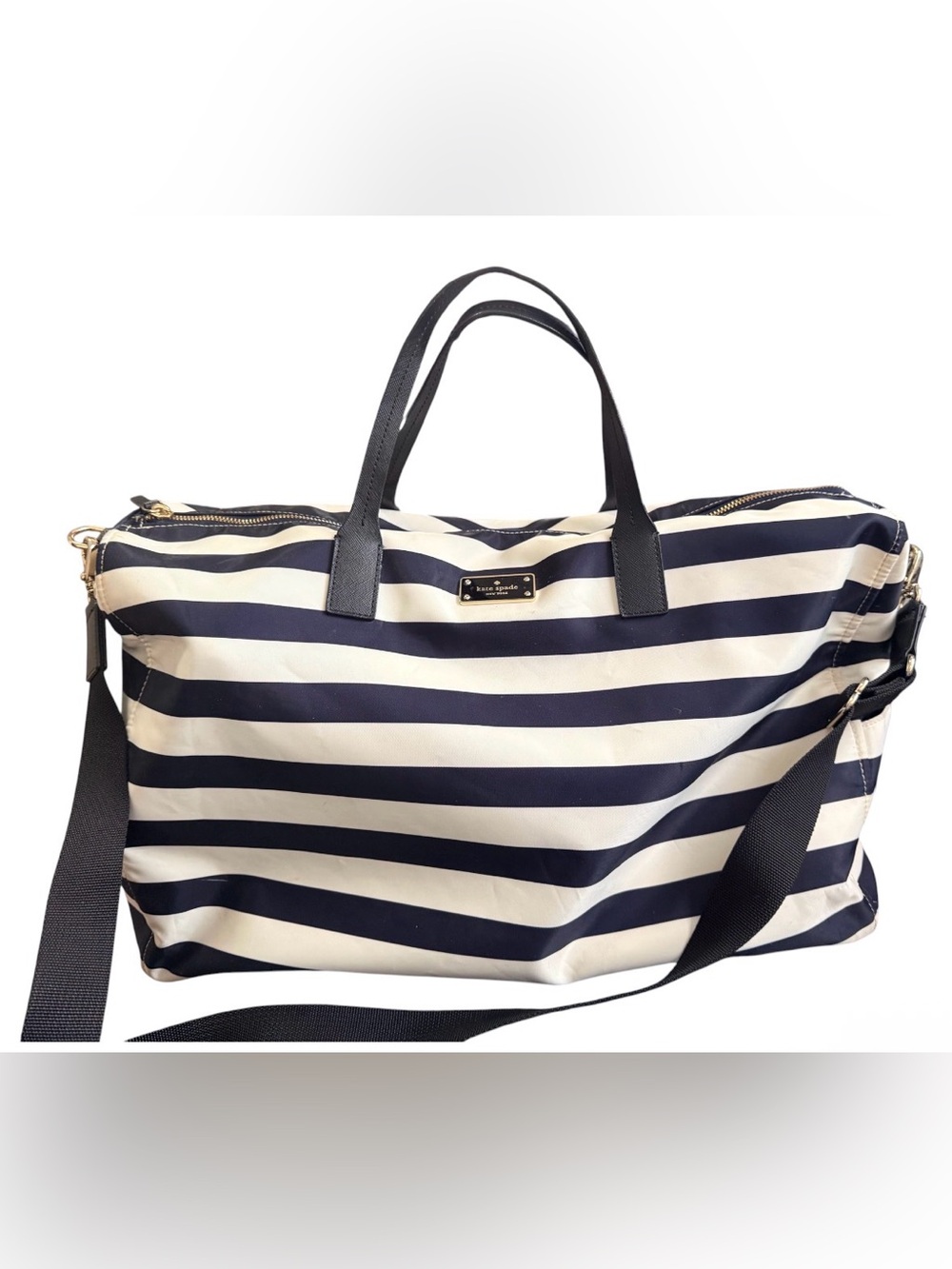 Kate Spade Blake Avenue Taden Striped Nylon Diaper Bag / Travel Duffel